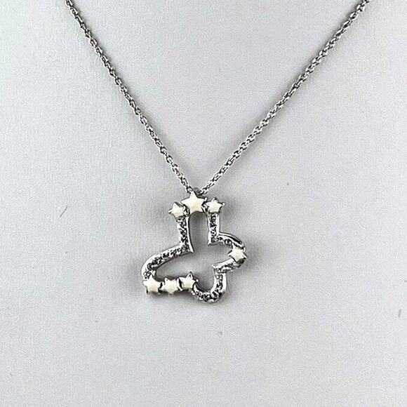 Swarovski Swan Logo Necklace Silver Tone Butterfly Stars 15"-16.5" - Picture 1 of 11
